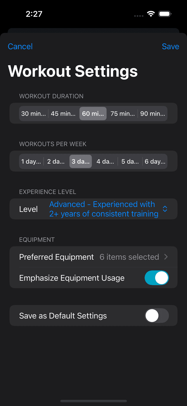 Workout Plan Overview